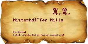 Mitterhöfer Milla névjegykártya